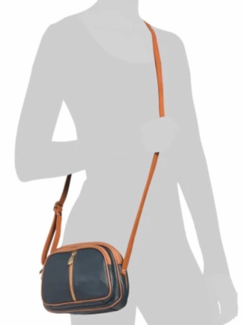 Valentina Crossbody Bag in Blue & Brown